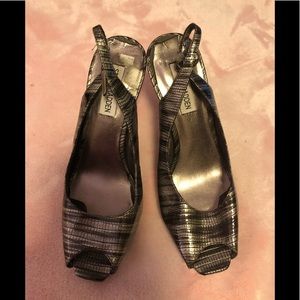 Black and silver heels